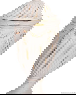 Amfora alb antichizat din rasini speciale