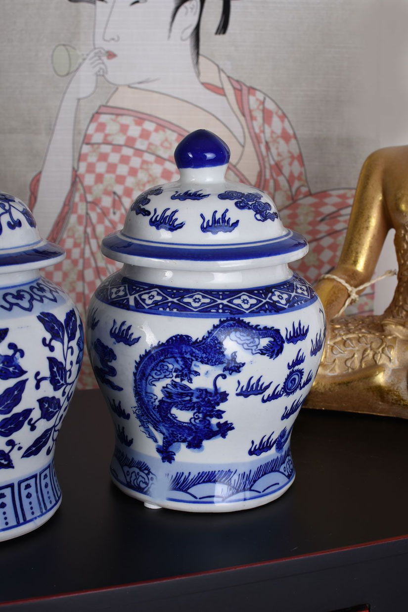 Set trei amfore chinezesti din ceramica pictata