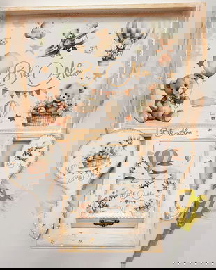 Set personalizat pentru taierea motului / 1an,  tema Ursuleti