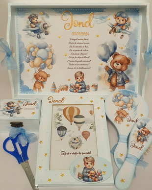 Set personalizat pentru taierea motului / 1an,  tema animalute