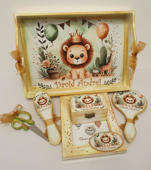 Set personalizat pentru taierea motului / 1 an, Leu, Rege