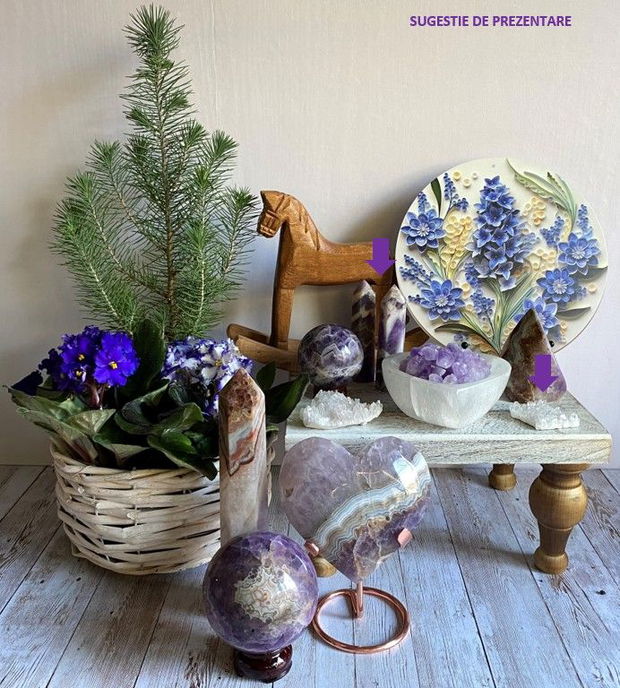Ametist Dream (Chevron) - set obeliscuri piatra semipretioasa