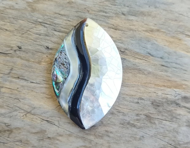 Pandantiv paua abalone shell, 53x34 mm