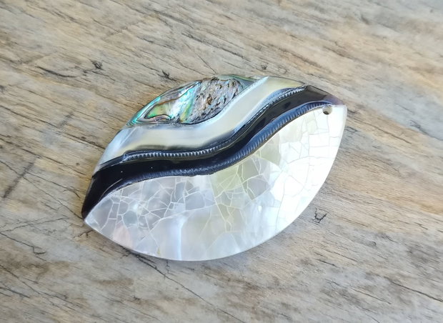 Pandantiv paua abalone shell, 53x34 mm