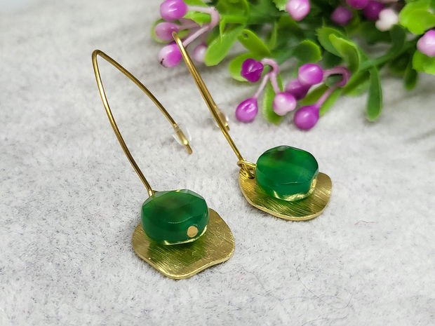 Cercei agat verde