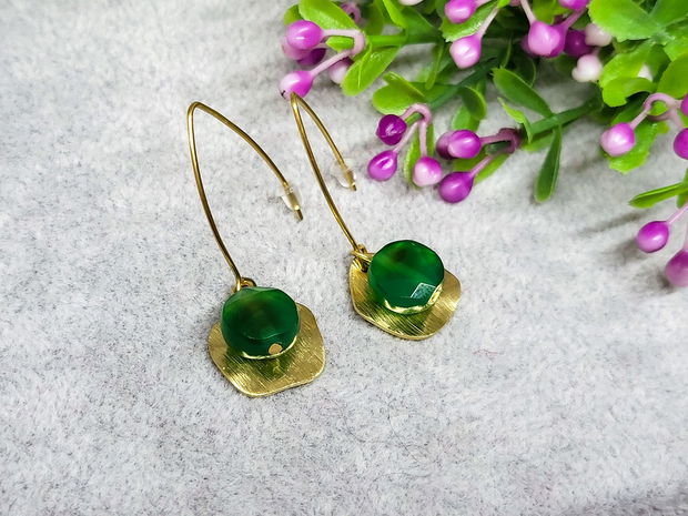 Cercei agat verde