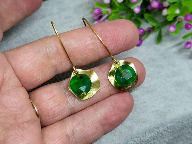 Cercei agat verde