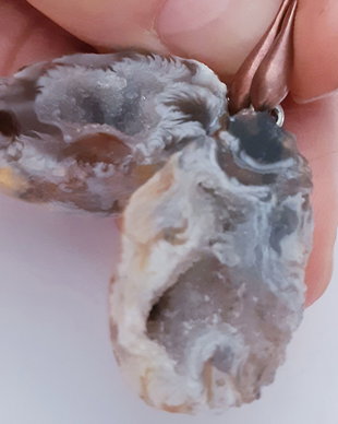 Cercei unicat, atarnatori cu geode de cuart