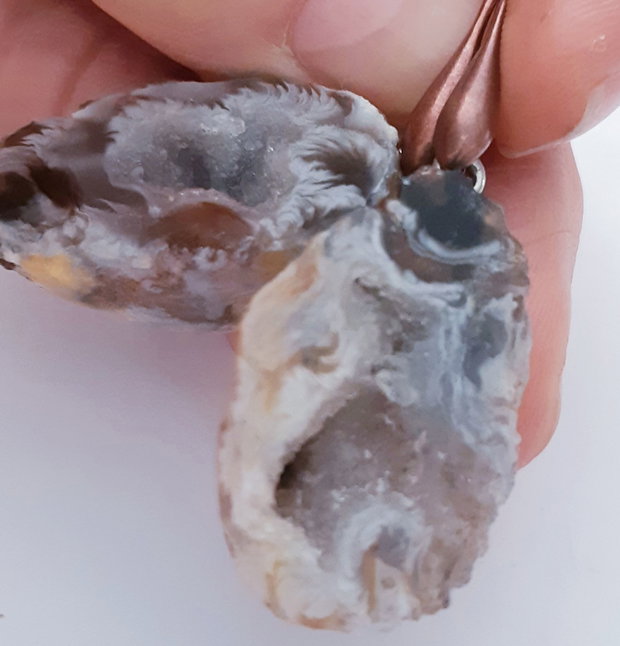 Cercei unicat, atarnatori cu geode de cuart