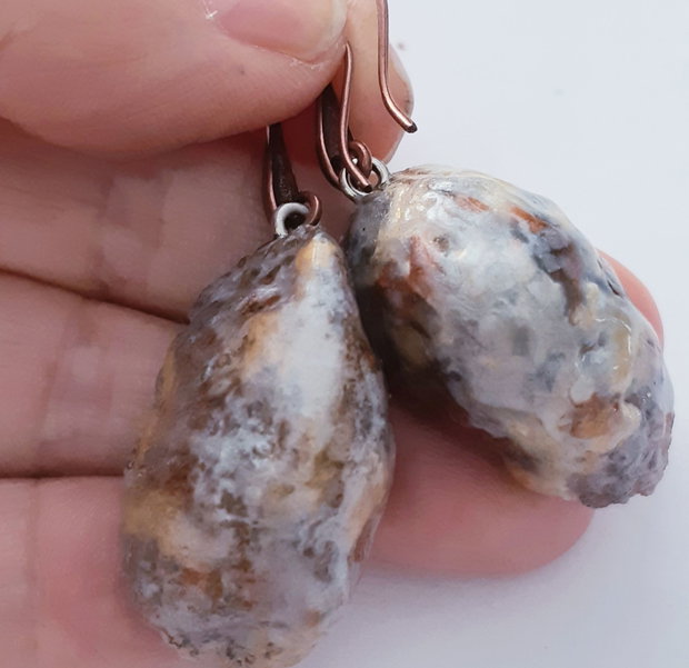 Cercei unicat, atarnatori cu geode de cuart
