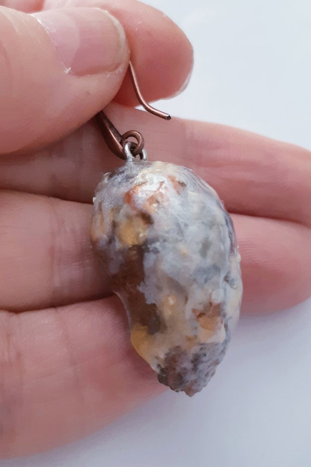 Cercei unicat, atarnatori cu geode de cuart