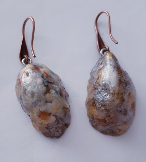 Cercei unicat, atarnatori cu geode de cuart