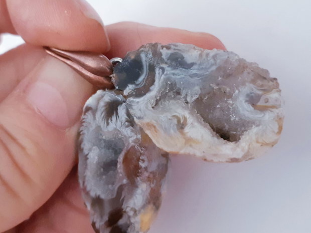 Cercei unicat, atarnatori cu geode de cuart