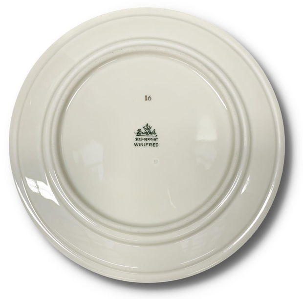 Colier "Flori vintage" din fragment de portelan Rosenthal, inox auriu si perle naturale de cultura