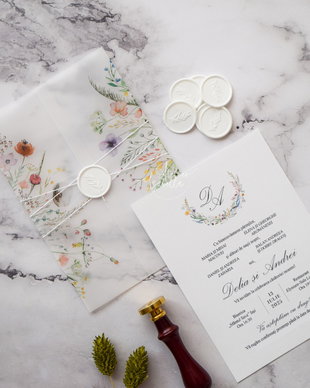 Invitație nuntă Wildflowers Plus