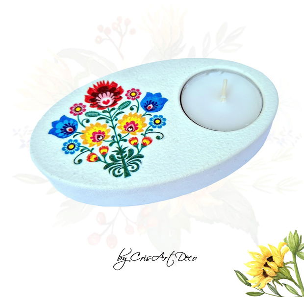 Suport decorativ pentru lumanare - model traditional 122101