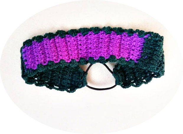 Banda /bandana /bentita de par crosetata dantelata verde mov