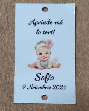 Eticheta artificii tort botez/Onomastica/ Artificii tort cu eticheta personalizata