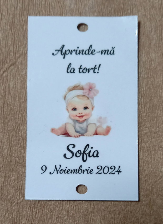 Eticheta artificii tort botez/Onomastica/ Artificii tort cu eticheta personalizata
