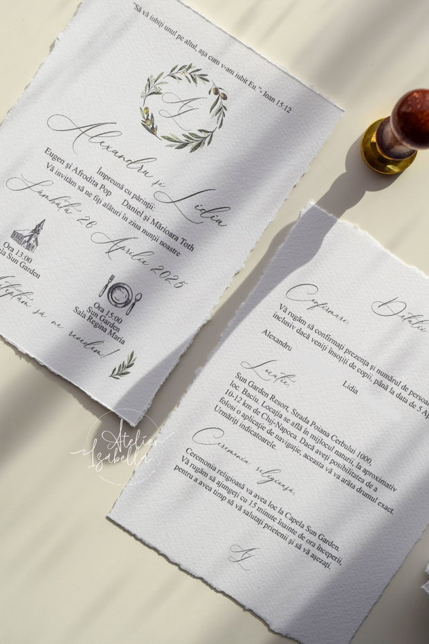 Invitație nuntă Olive