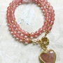Colier inima cuart cherry