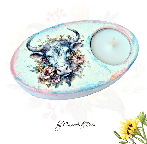 Suport decorativ pentru lumanare - zodia taur 122426