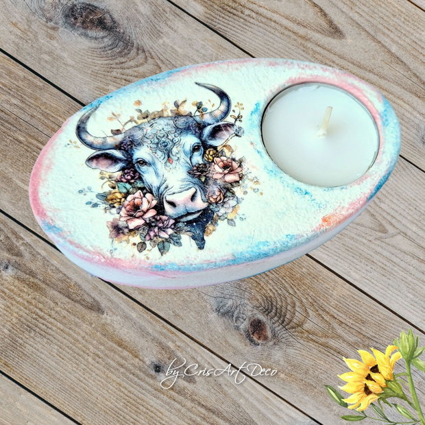 Suport decorativ pentru lumanare - zodia taur 122426