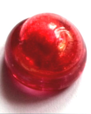 Cabochon sticla de lampa rotund rosu aprins