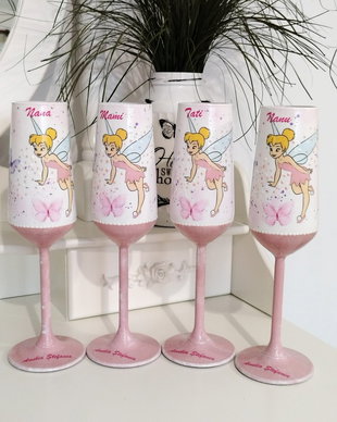 Pahare de botez/mot cu Tinker Bell