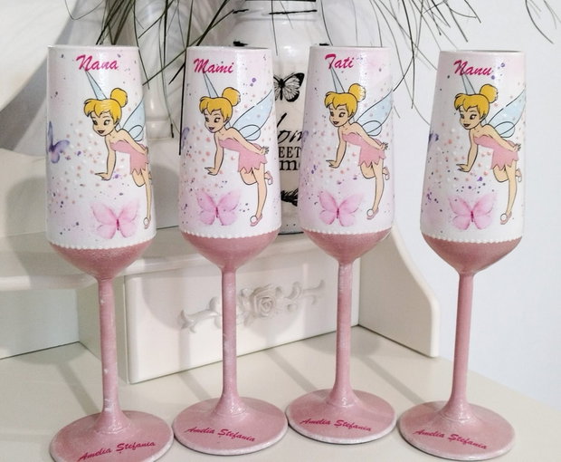 Pahare de botez/mot cu Tinker Bell