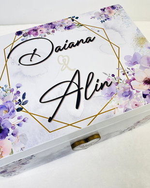 Cutie Amintiri - Dar de Nunta - Purple Flowers