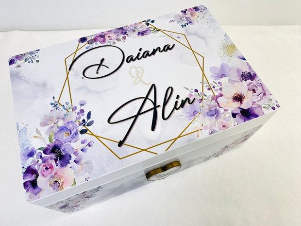 Cutie Amintiri - Dar de Nunta - Purple Flowers
