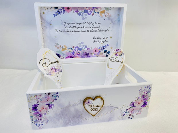 Cutie Amintiri - Dar de Nunta - Purple Flowers