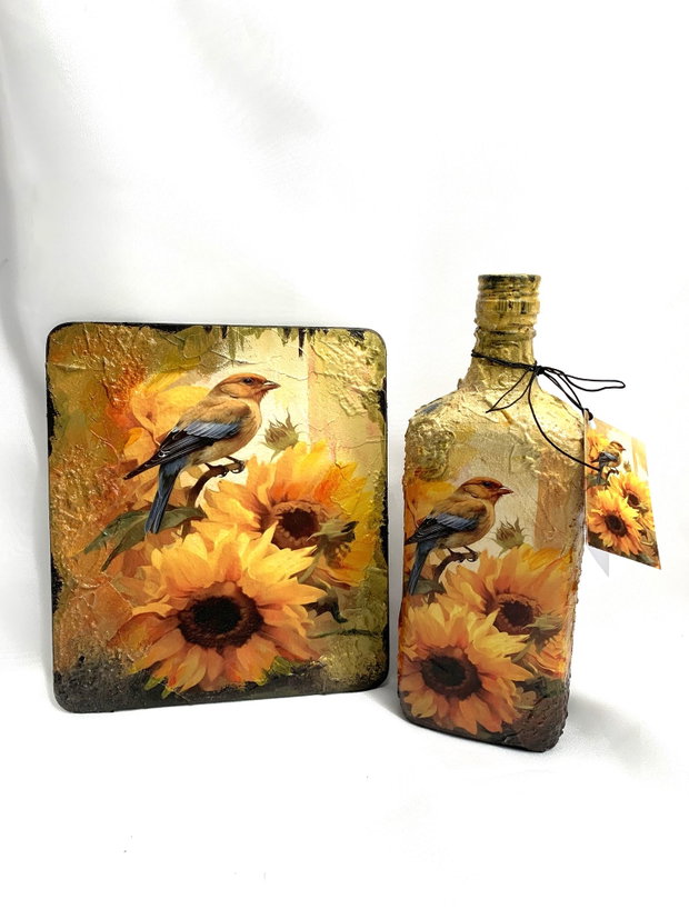 Set cadou-tablou + sticla decorativa 00364