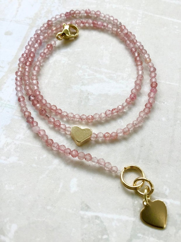Colier CHOKER Cuart roz cherry