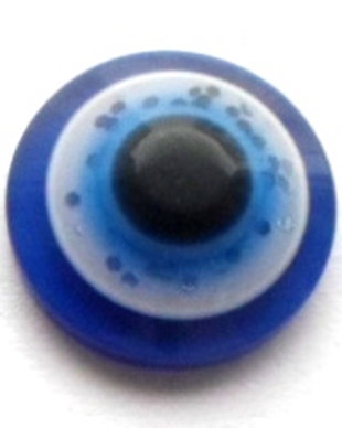 Cabochon sticla rotund evil eyes albastru inchis