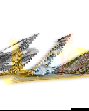 Scena orientala-statueta din bronz pictat