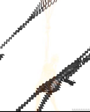 Fetita cu baloane-statueta din bronz cu un soclu din marmura