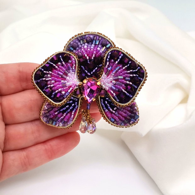 Broșa orhidee 3D - Mystic Orchid