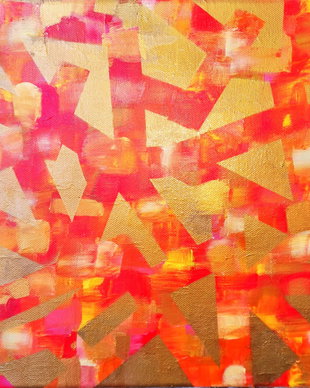 Tablou abstract pictat manual- Geometrie