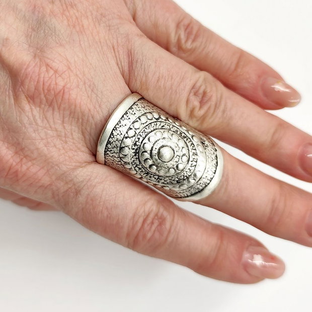 Inel metalic model mandala regal, Inz032
