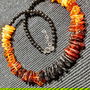 Colier argint ambra gradient chihlimbr negru boho chic trendy - Transport gratuit