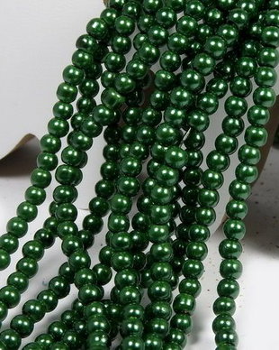Perle din sticla, 3 mm, verde inchis