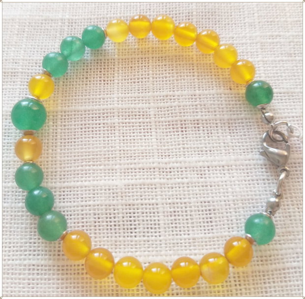 BRATARA-JAD VERDE SI GALBEN