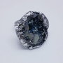 Inel unicat, cu design organic, din argint fin, cu o geoda druzy de cuart aura titan natural
