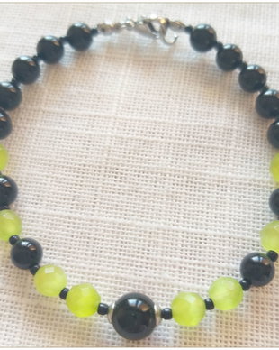 BRATARA- ONIX SI CAT'S EYE OLIVE