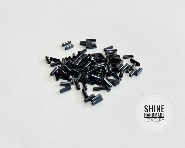 Margele de nisip albastru electroplated, forma tubulara