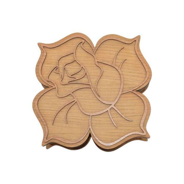 Cutie de bijuterii din lemn natur, lucrata manual, 30 x 25 x 7 cm