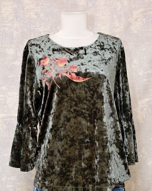 Bluza de catifea, pictata manual
