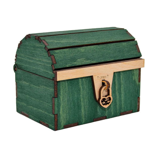 Cufaras din lemn, verde, 14 x 10 x 11 cm